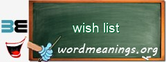 WordMeaning blackboard for wish list